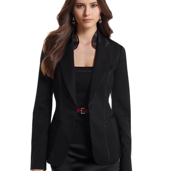 White House Black Market Jackets & Blazers - White House Black Market Ruffled Tuxedo Blazer NWT